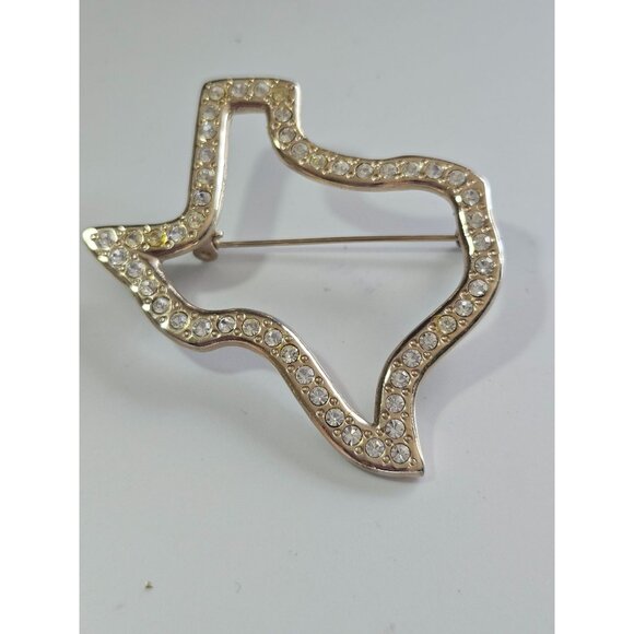 **Last Chance!! Final Sale** Vintage gold tone rhinestone Texas brooch - Picture 9 of 9